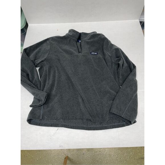 Lands End Mens XL Gray Polyester Fleece 1/4 Zip Mock Neck Pullover‎ Jacket A49 - Picture 1 of 6